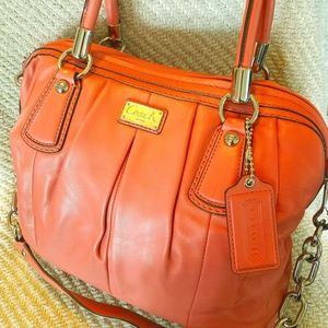 Peach Leather Coach Bag
